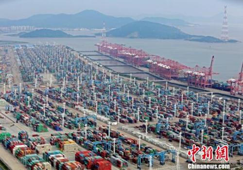 浙江寧波舟山港?！≌掠聺?攝